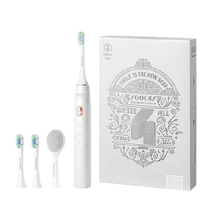 Зубная щетка Soocas X3U (2 насадки+щетка для лица) White